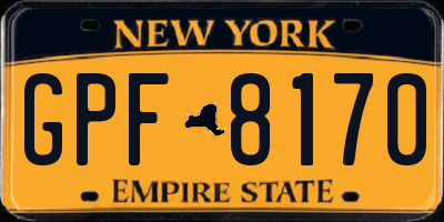 NY license plate GPF8170