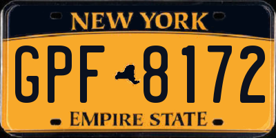 NY license plate GPF8172