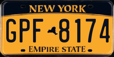 NY license plate GPF8174