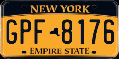 NY license plate GPF8176