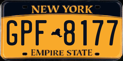 NY license plate GPF8177