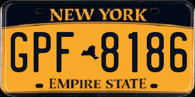 NY license plate GPF8186
