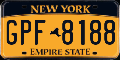 NY license plate GPF8188