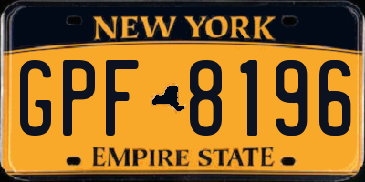 NY license plate GPF8196