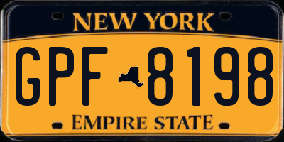NY license plate GPF8198