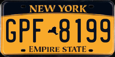 NY license plate GPF8199