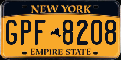 NY license plate GPF8208