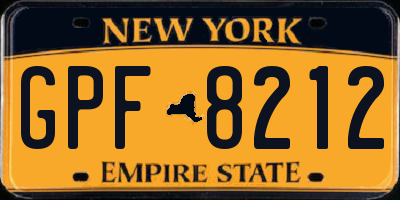 NY license plate GPF8212