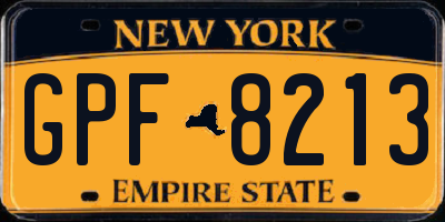 NY license plate GPF8213