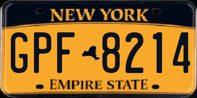 NY license plate GPF8214
