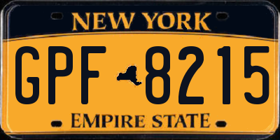 NY license plate GPF8215