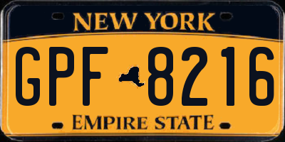 NY license plate GPF8216