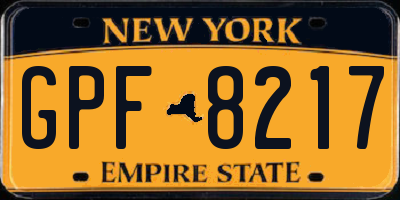 NY license plate GPF8217
