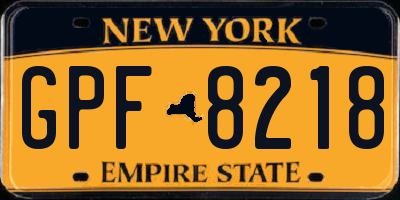 NY license plate GPF8218
