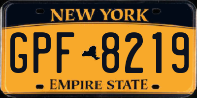 NY license plate GPF8219