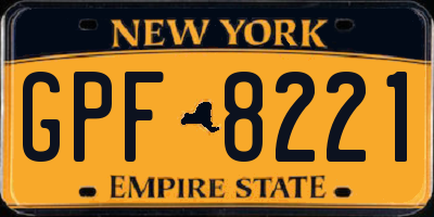 NY license plate GPF8221