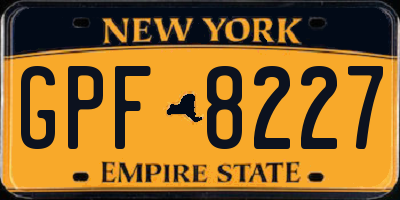 NY license plate GPF8227