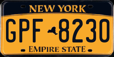 NY license plate GPF8230