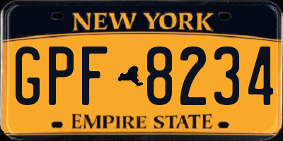 NY license plate GPF8234