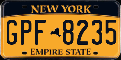 NY license plate GPF8235