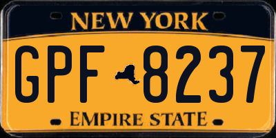 NY license plate GPF8237