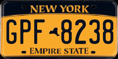 NY license plate GPF8238