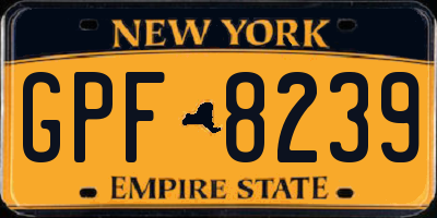 NY license plate GPF8239