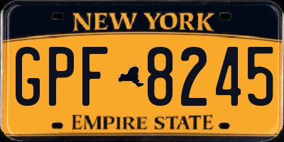 NY license plate GPF8245