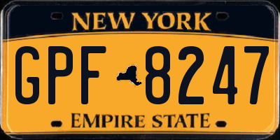 NY license plate GPF8247