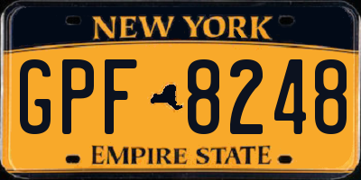 NY license plate GPF8248