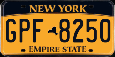 NY license plate GPF8250