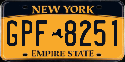 NY license plate GPF8251