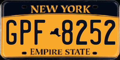 NY license plate GPF8252