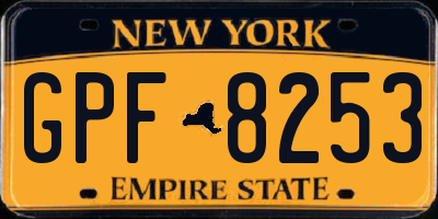 NY license plate GPF8253