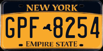 NY license plate GPF8254