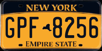 NY license plate GPF8256