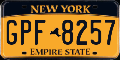 NY license plate GPF8257