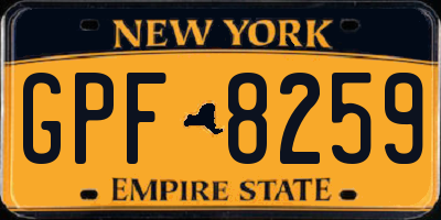 NY license plate GPF8259