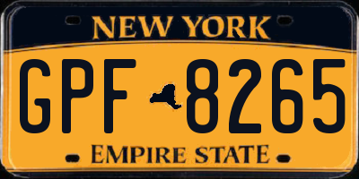 NY license plate GPF8265