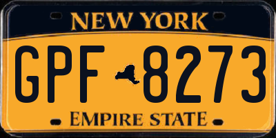 NY license plate GPF8273