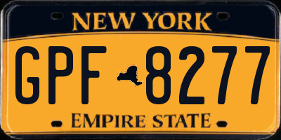 NY license plate GPF8277