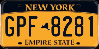 NY license plate GPF8281
