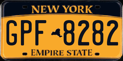 NY license plate GPF8282