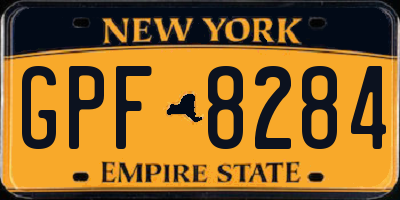 NY license plate GPF8284