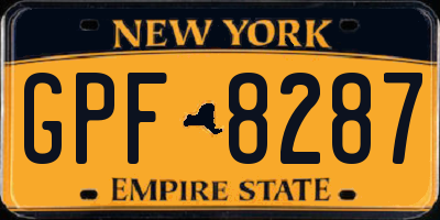 NY license plate GPF8287