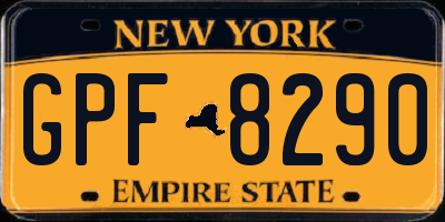 NY license plate GPF8290