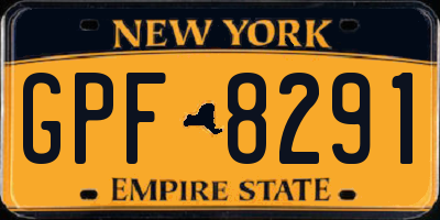 NY license plate GPF8291