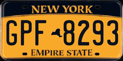 NY license plate GPF8293