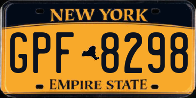 NY license plate GPF8298