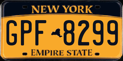 NY license plate GPF8299
